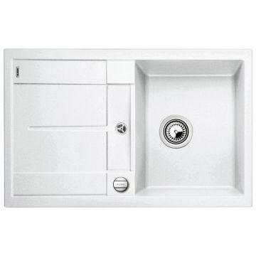 Zlewozmywak kuchenny, wpuszczany, odwracalny Blanco Metra 45 S 780x500 mm korek manualny, biały 513187
