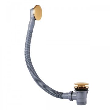 Syfon wannowy z przelewem i korkiem Ø 72 mm click‑clack w kolorze złotym 03453420OR