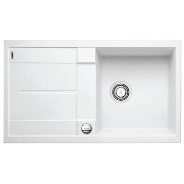 Zlewozmywak kuchenny, wpuszczany, odwracalny Blanco Metra 5 S 860x500 mm korek manualny, biały 513205