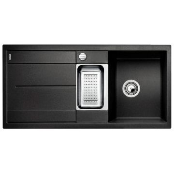 Zlewozmywak kuchenny, stalowa odsączarka, wpuszczany, odwracalny Blanco Metra 6S 1000x500 mm korek automatyczny, antracyt 513053