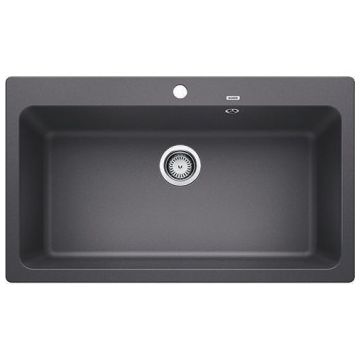 Zlewozmywak kuchenny, wpuszczany, nieodwracalny Blanco Naya XL 9 860x510 mm korek manualny, szarość skały 521813