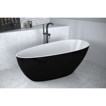 Wanna wolnostojąca Besco Goya XS 142x62 black&white WMD-140-GBW