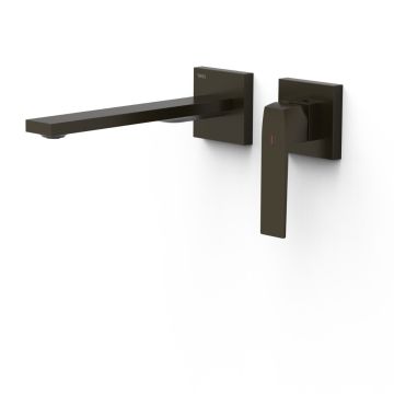 Bateria podtynkowa umywalkowa Tres  Slim Exclusive wylewka 240mm czarny brąz 20230022KMB