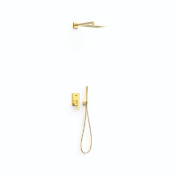 Zestaw natryskowy Tres Slim Exclusive z maskownicą baterii podtynkowej Rapid-Box 24-K Złoto 20238004OR Zestaw natryskowy Tres Slim Exclusive z maskownicą baterii podtynkowej Rapid-Box 24-K Złoto 20238004OR