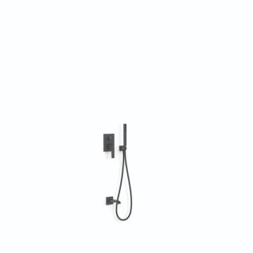 Zestaw natryskowy Tres Slim Exclusive z maskownicą baterii podtynkowej Rapid-Box czarny mat 20238007NM
