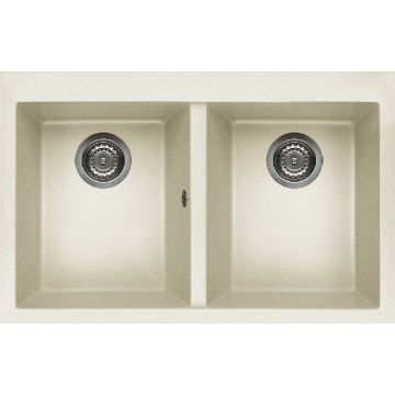 Zlewozmywak Elleci Quadra 350 wpuszczany w blat Granitek bianco antico LGQ35062