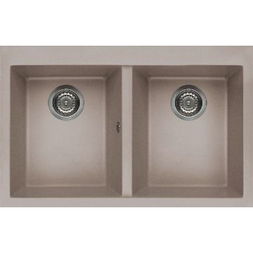 Zlewozmywak Elleci Quadra 350 wpuszczany w blat Granitek tortora LGQ35043