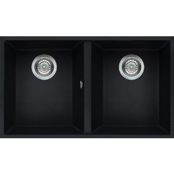 Zlewozmywak Elleci Quadra 350 podwieszany Keratek Plus czarny LKQ35086BSO