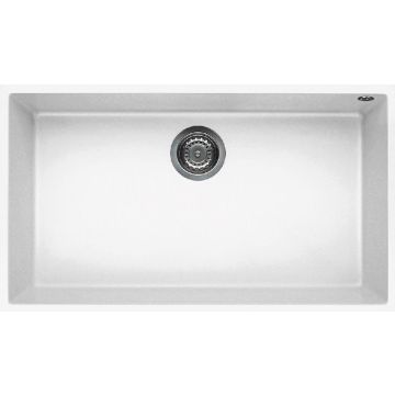 Zlewozmywak Elleci Quadra 130 Keratek Plus biały LKQ13096BSO