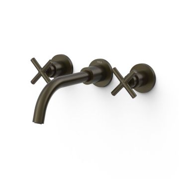 Bateria dwuuchwytowa podtynkowa umywalkowa Tres Montblanc czarny brąz 28330002KMB