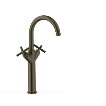 Bateria dwuuchwytowa XXL umywalkowa Tres Montblanc czarny brąz 28380301KMB