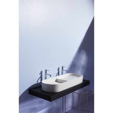 Umywalka nablatowa podwójna Laufen Sonar 1000 x 370 mm biała H8123480001121