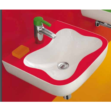 Umywalka ścienna Laufen Florakids 450 x 410 mm z otw. biały/czerwony H8150310621041