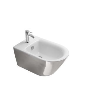 Bidet podwieszany Catalano Zero 55x35 Biało-Srebrny + śruby mocujące 1BS55NRBA