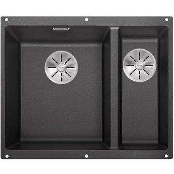 Komora podwieszana Blanco Subline 340/160-U Silgranit antracyt lewa, Infino 523548