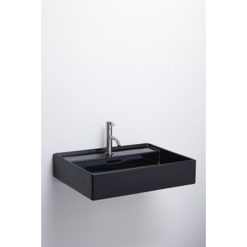 Umywalka ścienna Laufen Kartell by Laufen 500 x 460 mm bez otw. czarny mat. H8103327161091