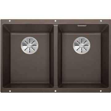 Komora podwieszana Blanco Subline 350/350-U Silgranit PuraDur kawowy, Infino 523583