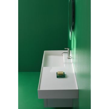 Umywalka ścienna Laufen Kartell 1200 x 460 mm blat po prawej stronie bez otw. biała mat. H8133327571121