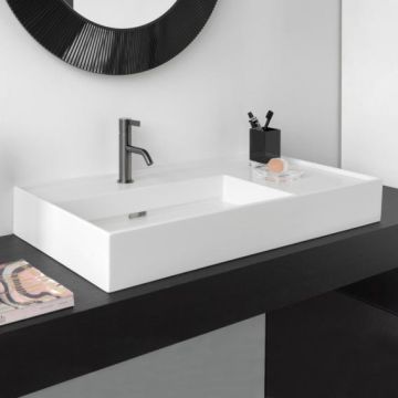 Umywalka ścienna Laufen Kartell 900 x 460 mm blat po prawej stronie bez otw. biała mat. H8103387571121