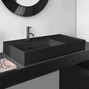 Umywalka ścienna Laufen Kartell 900 x 460 mm blat po prawej stronie z otw. grafit mat. H8103387581111