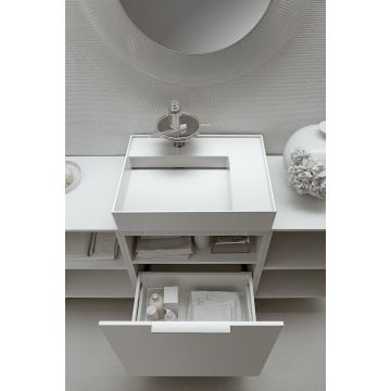 Umywalka ścienna Laufen Kartell 600 x 460 mm blat po prawej bez otw. biała H8103340001121