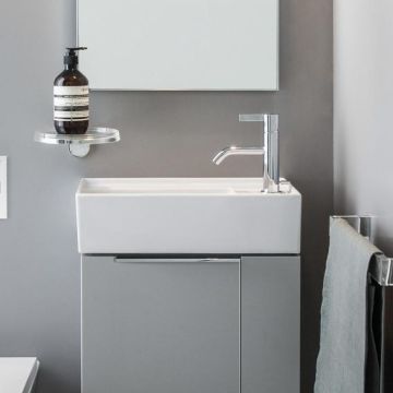Umywalka ścienna mała Laufen Kartell 460 x 280 mm blat po prawej bez otw. biała mat. H8153347571121