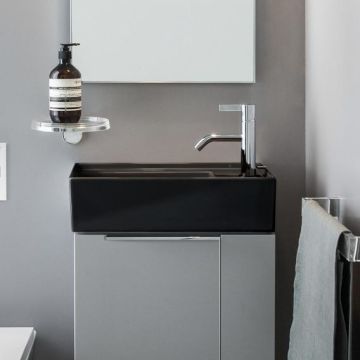 Umywalka ścienna mała Laufen Kartell 460 x 280 mm blat po prawej z otw. czarny połsyk H8153340201111