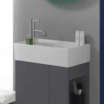 Umywalka ścienna mała Laufen Kartell 460 x 280 mm blat po lewej bez otw. biała mat. H8153357571121