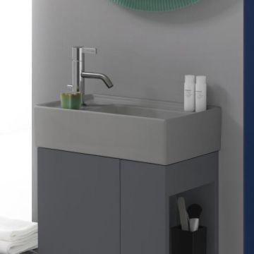 Umywalka ścienna mała Laufen Kartell 460 x 280 mm blat po lewej z otw. szary mat. H8153357591111