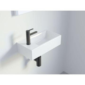 Umywalka ścienna Riho Livit Tiny Wash 41 x 20,5 x 10,5 cm z otw. po lewej biała połysk W012002005