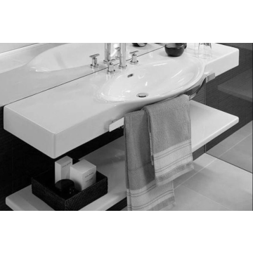 Umywalka ścienna z relingiem Laufen Palace 1200 x 510 mm z 3 otw. biała H8127040001081