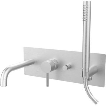 Bateria wannowa Paffoni Light stal szczotkowana LIG001ST