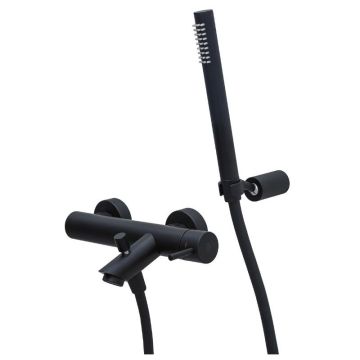 Bateria wannowa ścienna Paffoni Light czarny mat LIG023NO