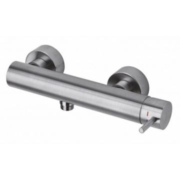 Bateria natryskowa ścienna korpus Paffoni Light stal szczotkowana LIG168ST