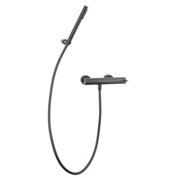Bateria natryskowa ścienna Paffoni Light czarny mat LIG168DNO