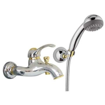 Bateria wannowa ścienna Paffoni Flavia chrom/złota FA024CO
