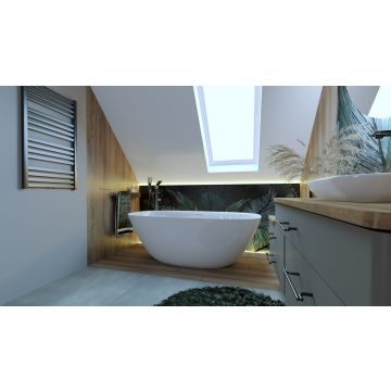 Wanna wolnostojąca Sanitti Sette z przelewem 1700x820x600 mm biała P_W_640_01_170