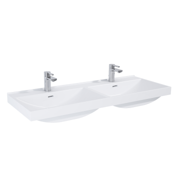 Umywalka meblowa Elita Maxxi 120 duo 121x17,5x46 cm z 2 otw. biała RE041200078060