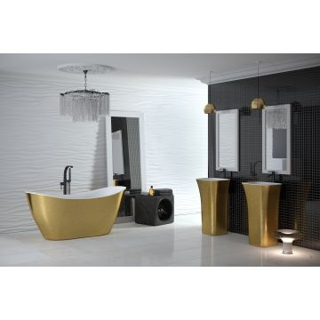 Wanna wolnostojąca Besco Viya Glam 160x70cm złota WMD-160-VZ