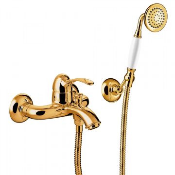 Tres Monoclasic bateria wannowo-prysznicowa ścienna złota 24217001OR