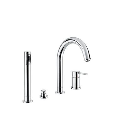Bateria wannowa 4-otworowa Emmevi Piper złota błyszcząca 45120OR