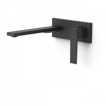 Bateria podtynkowa umywalkowa Tres Slim Exclusive wylewka 240mm czarny mat. 20230032NM