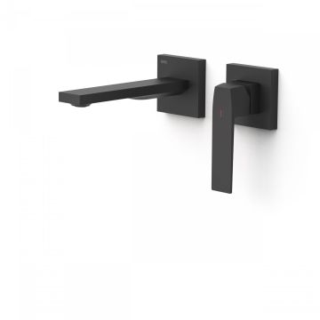 Bateria podtynkowa umywalkowa Tres Slim Exclusive wylewka 180mm czarny mat. 20230021NM