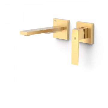 Bateria podtynkowa umywalkowa Tres Slim Exclusive wylewka 180mm złoty matowy 20230021OM