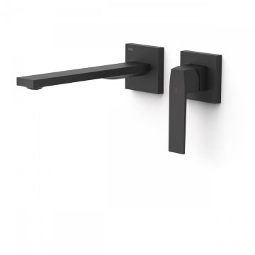 Bateria podtynkowa umywalkowa Tres  Slim Exclusive wylewka 240mm czarny mat. 20230022NM