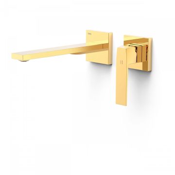 Bateria podtynkowa umywalkowa Tres  Slim Exclusive wylewka 240mm złoty 20230022OR