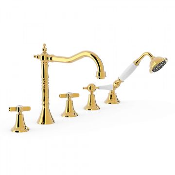 Bateria wannowa czterootworowa Tres Clasic złota 24214601OR