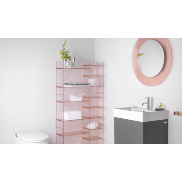 Lustro LED Kartell by Laufen 780x40x780 mm różowe H3863330930001