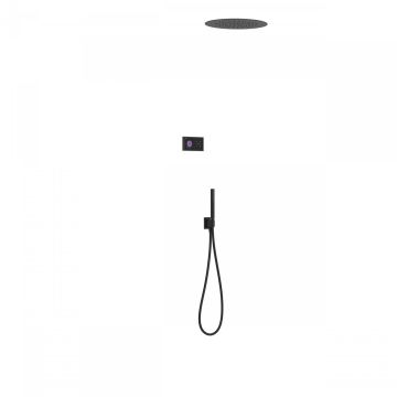 Elektroniczny podtynkowy zestaw prysznicowy Tres Shower Technology czarny mat/czarny 09288555NM
