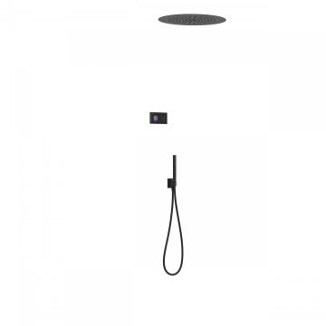 Elektroniczny podtynkowy zestaw prysznicowy Tres Shower Technology czarny mat/czarny 09288557NM